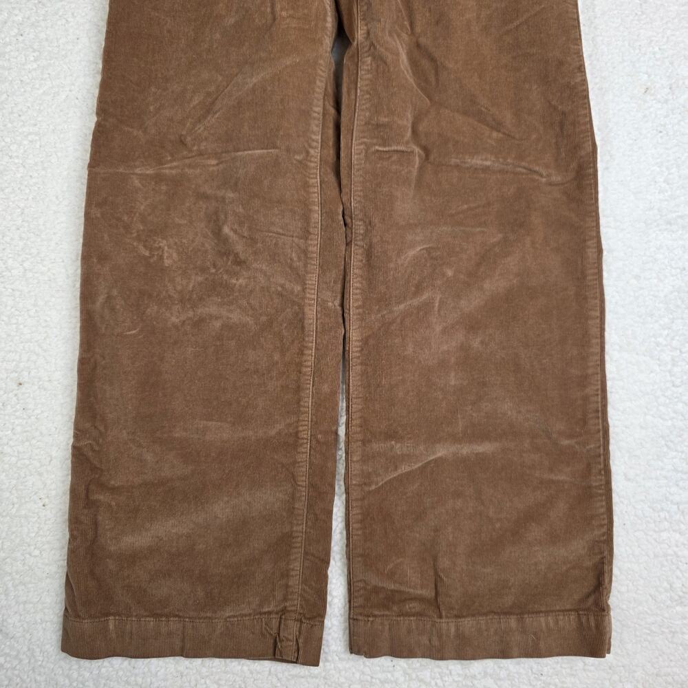 Faherty Pants Women's 28 Brown Corduroy Wide Leg High Rise - Picture 3 of 11